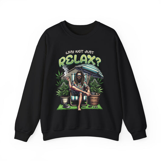 Chill Vibes Crewneck Sweatshirt - Relax Design, Gift for Him, Casual Wear, Summer Relaxation, Eco-Friendly Apparel